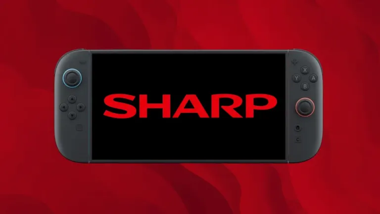 Nintendo Switch 2 displaying the Sharp logo illustrating the OSM-CPU-01 LCD panel teardown findings