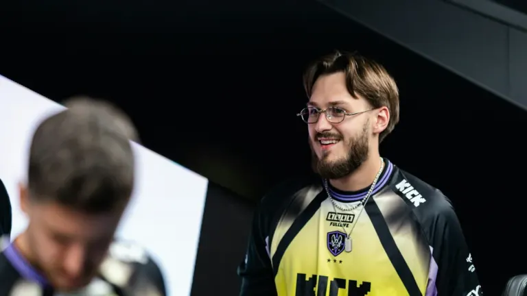 Justinas jL Lekavicius wearing the Team Vitality jersey ahead of PGL Masters Bucharest 2026 Counter-Strike 2