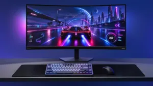 Philips Evnia 36M4C5500P 36-inch 260 Hz curved ultrawide gaming monitor on a desk setup