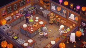 PlateUp Halloween event kitchen and costumes
