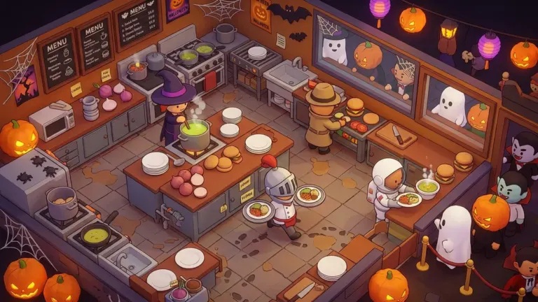 PlateUp Halloween event kitchen and costumes