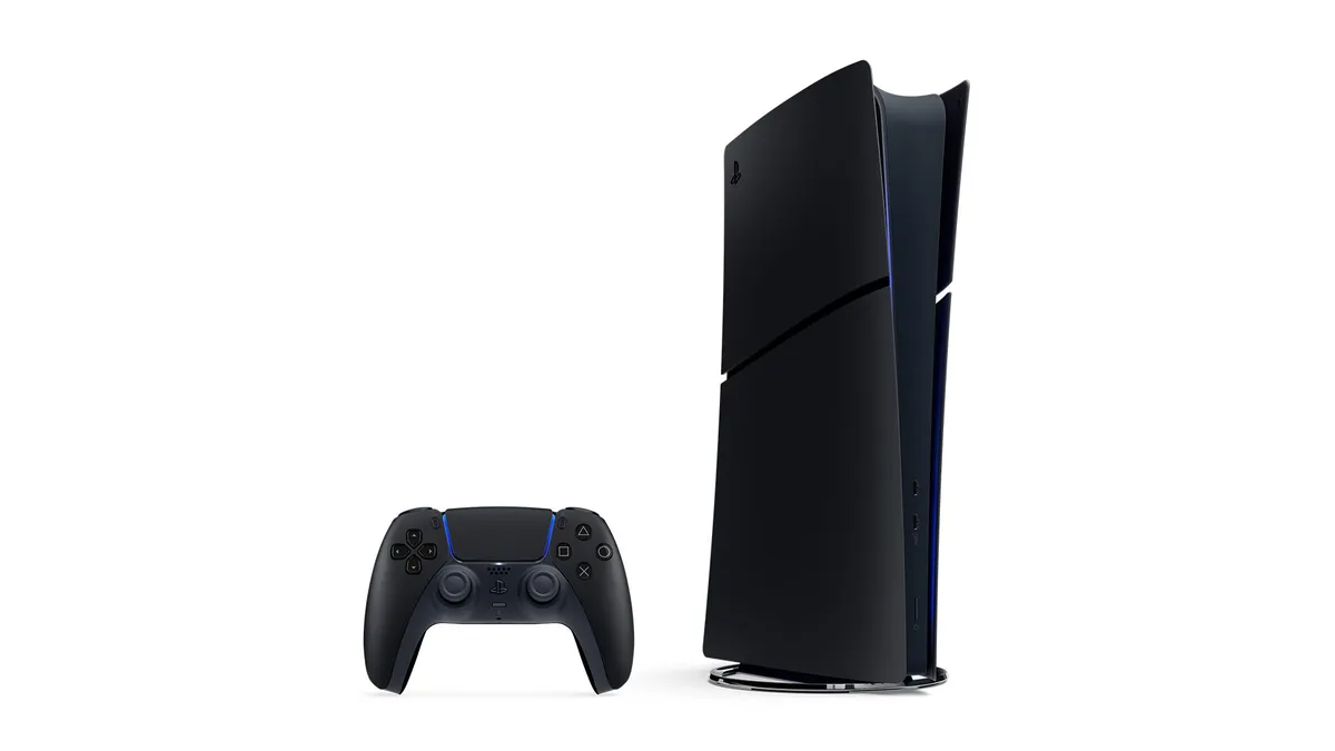 PS5 Midnight Black horizontal setup