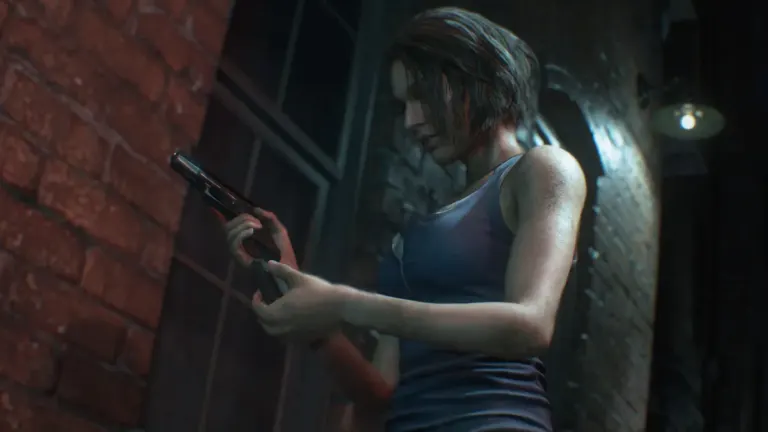Jill Valentine in Resident Evil 3 Remake running on Nintendo Switch 2