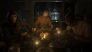 Resident Evil 7 Biohazard survival horror atmosphere inside the Baker estate