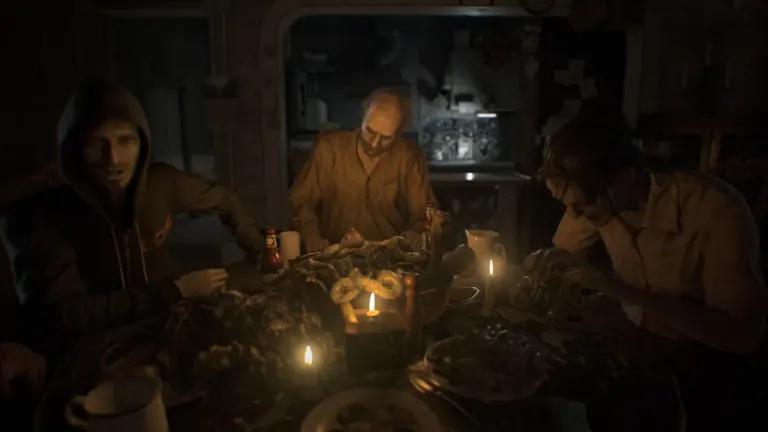 Resident Evil 7 Biohazard survival horror atmosphere inside the Baker estate