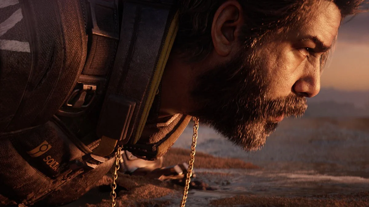 Rahul Kohli as Soltari Enforcer Arjun Devraj on the planet Carcosa in Saros on PS5