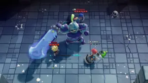Co-op dungeon boss battle in Scramble Knights Online