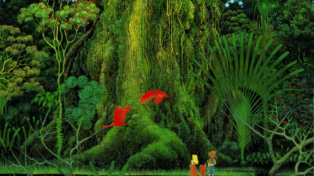 Official Mana Tree artwork from Secret of Mana by Hiroo Isono for Square Enix