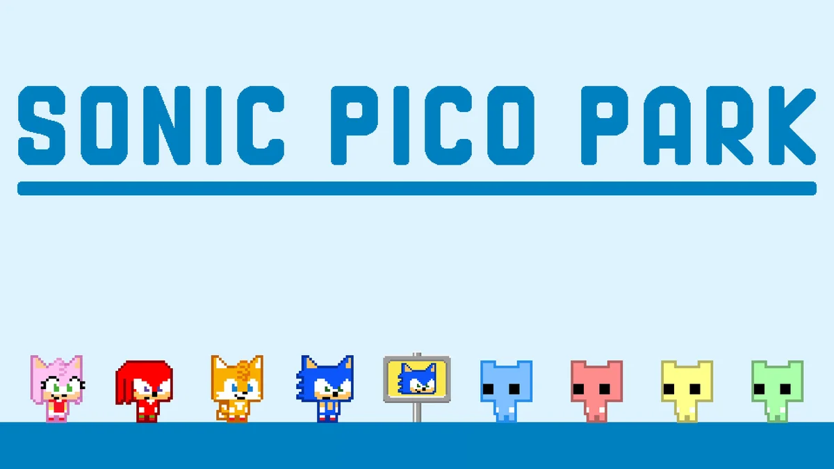 Sonic Pico Park cooperative puzzle platformer gameplay with Sonic, Tails, Knuckles, and Amy