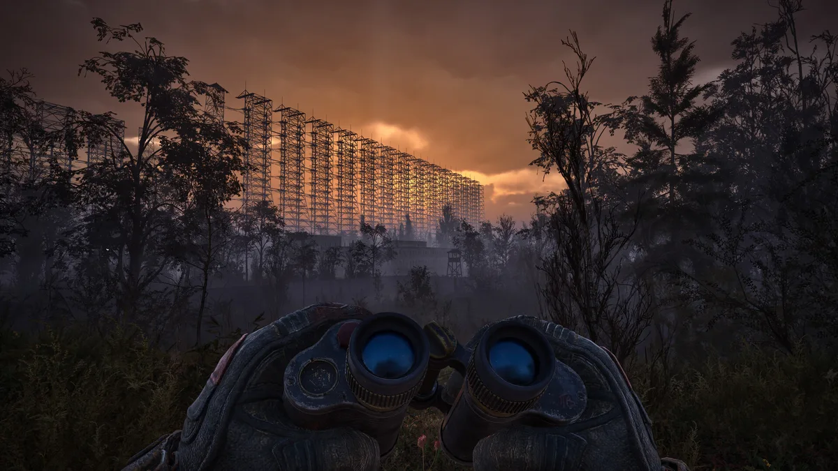 S.T.A.L.K.E.R. 2: Heart of Chornobyl stalker squad patrolling near an anomaly in the Chornobyl Exclusion Zone