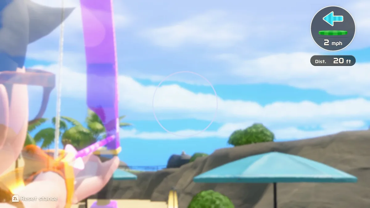 Nintendo Switch Sports Resort Archery Beach A aiming reticle lineup