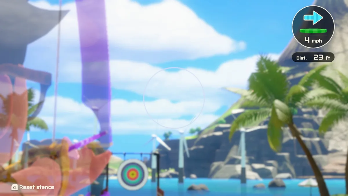 Nintendo Switch Sports Resort Archery Beach B aiming reticle lineup