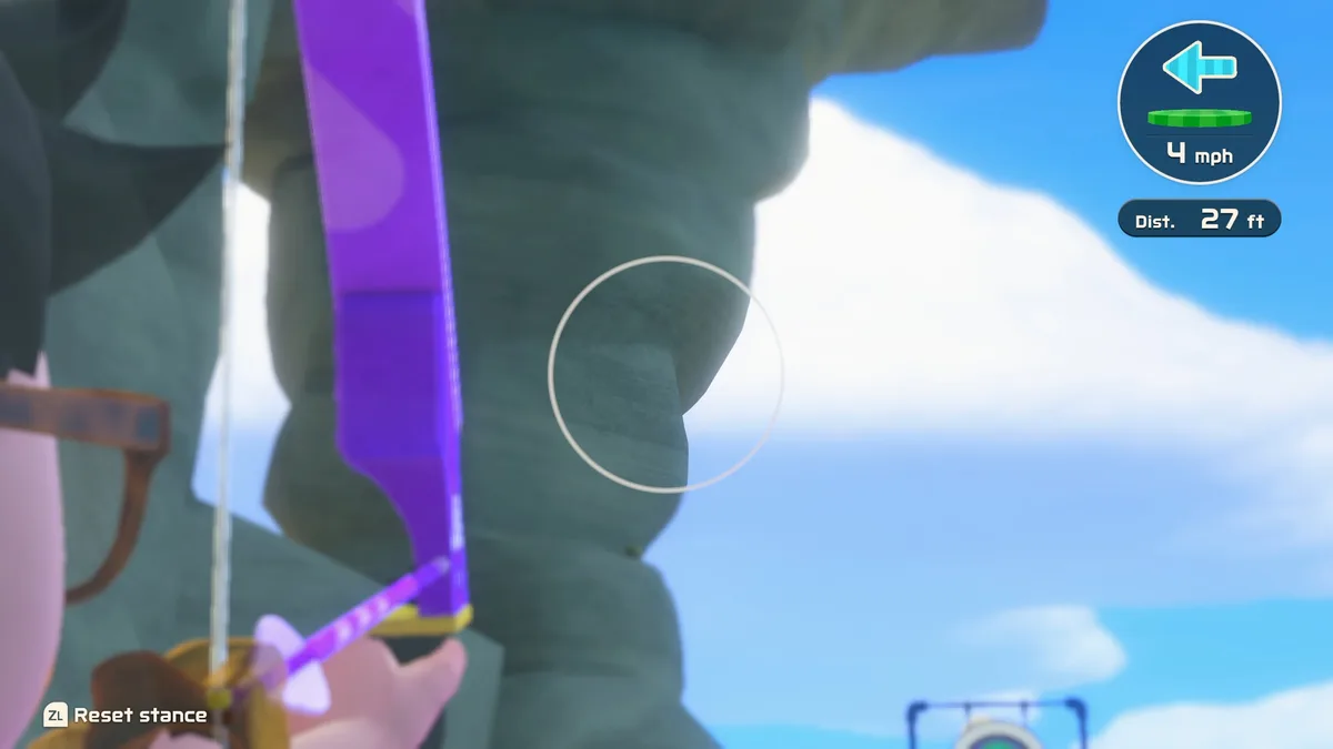 Nintendo Switch Sports Resort Archery Beach C aiming reticle lineup