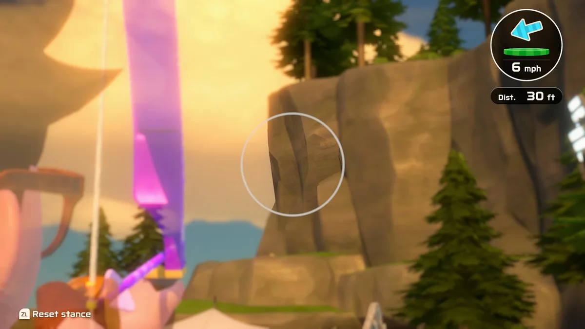Nintendo Switch Sports Resort Archery Plains B aiming reticle lineup
