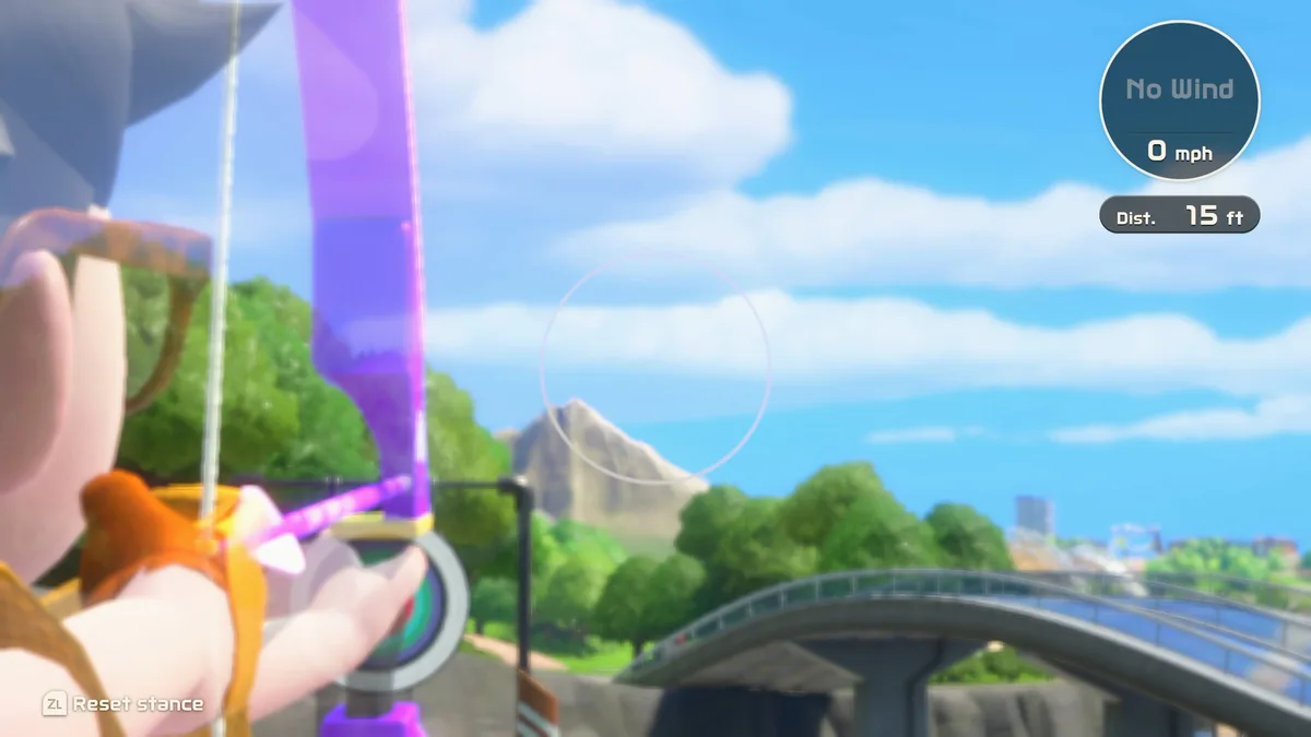 Nintendo Switch Sports Resort Archery Plaza A aiming reticle lineup