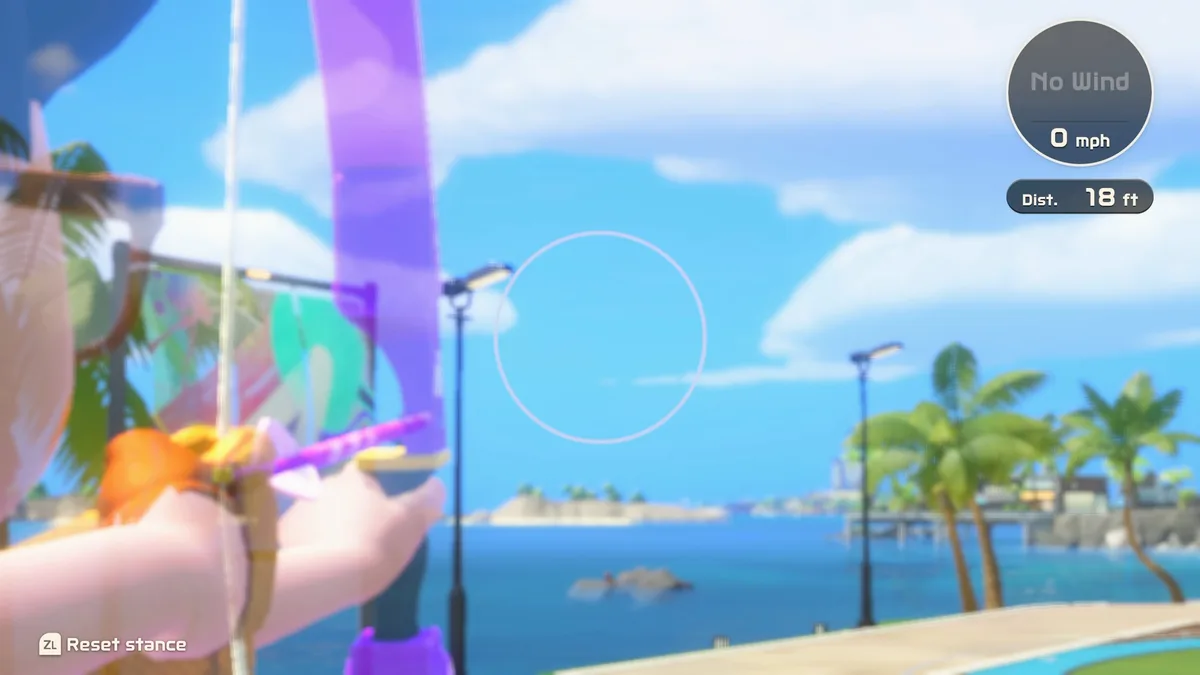 Nintendo Switch Sports Resort Archery Plaza B aiming reticle lineup