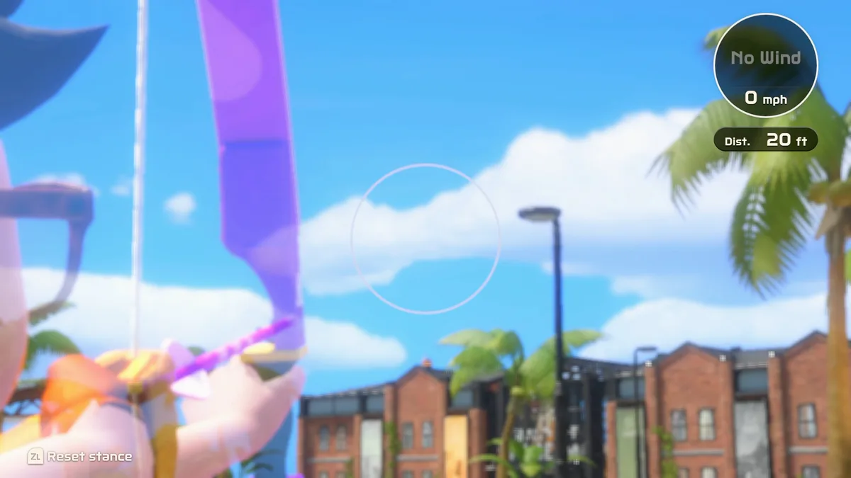 Nintendo Switch Sports Resort Archery Plaza C aiming reticle lineup