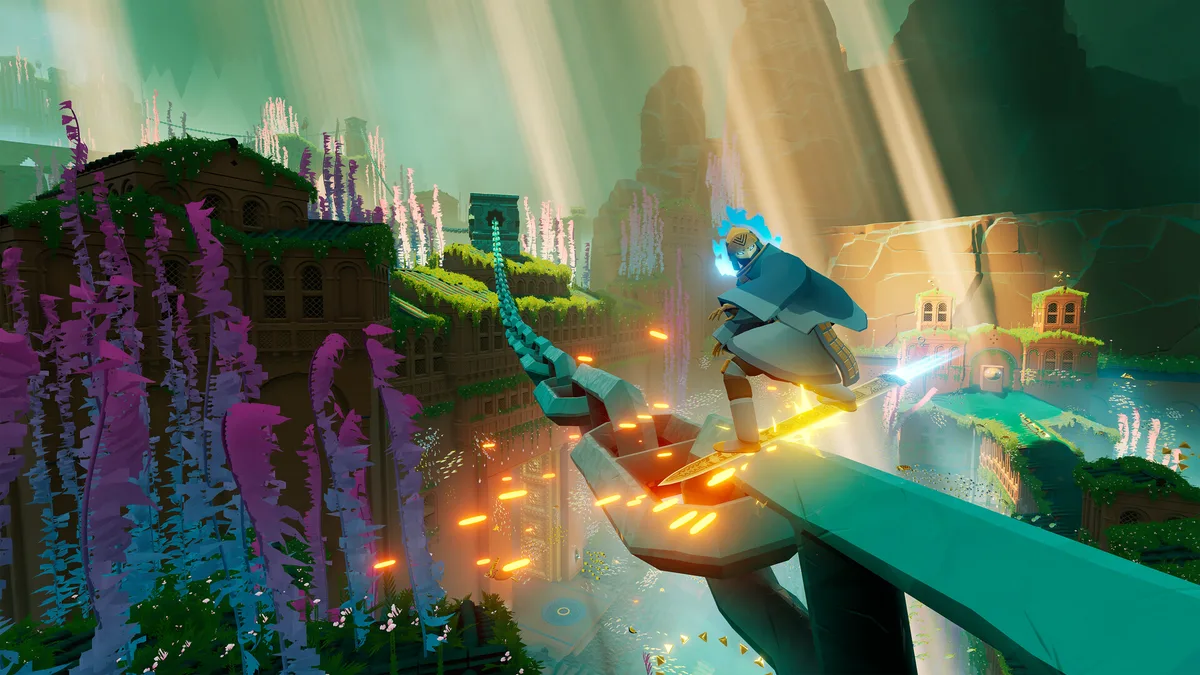 Sword of the Sea Hoversword gameplay with music by Austin Wintory