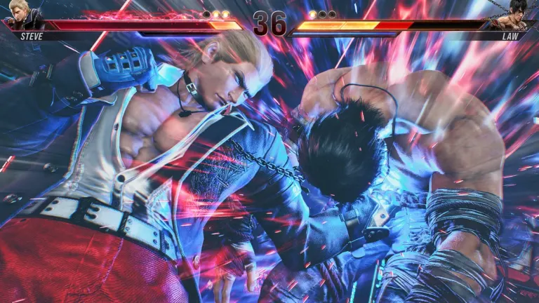 Jin Kazama fighting Kazuya Mishima in Bandai Namco Tekken series