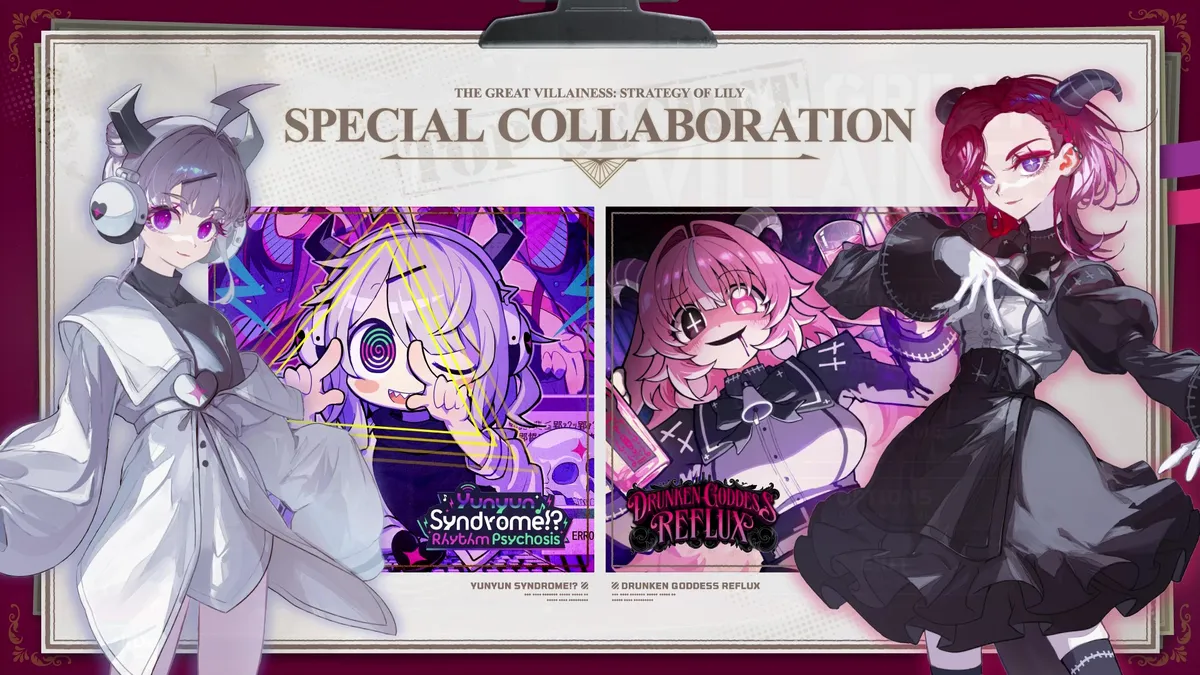 Qtie Dress and Femme Soeur Dress collaboration costumes in The Great Villainess: Strategy of Lily