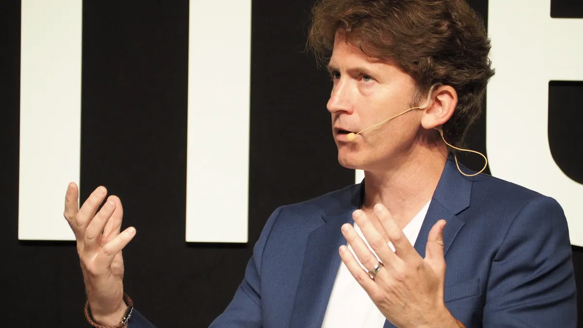 Todd Howard presenting Bethesda Game Studios development roadmap