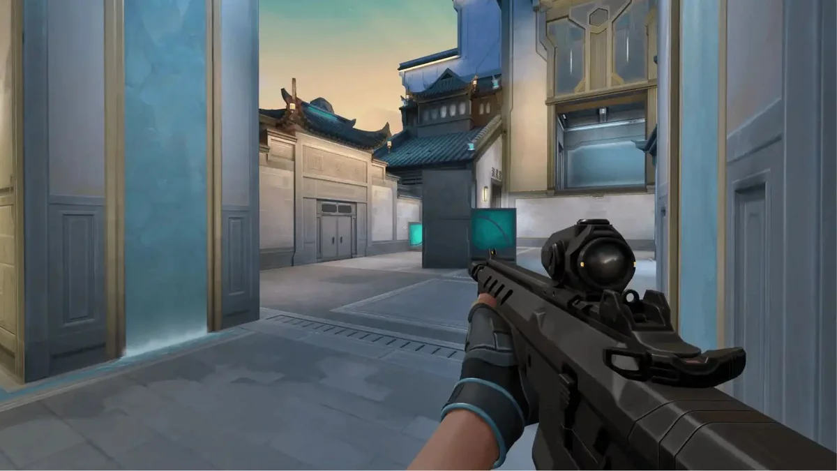 The scoped Warden rifle on Haven in Valorant receiving recoil buffs in Patch 13.09