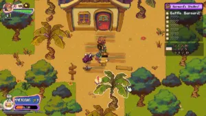 Hand-drawn pixel art exploration on the tropical shore of Waveling Island