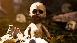 Decaying dolls in Where Dolls Hang psychological horror game inspired by Xochimilco Mexico