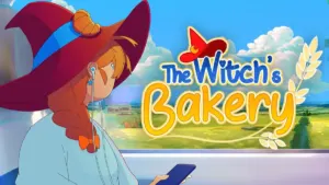 Official artwork for The Witch's Bakery featuring Lunne and her magical bakery in Paris