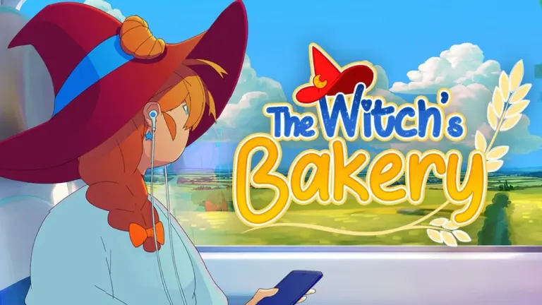 Official artwork for The Witch's Bakery featuring Lunne and her magical bakery in Paris