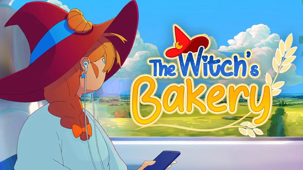 Official artwork for The Witch's Bakery featuring Lunne and her magical bakery in Paris