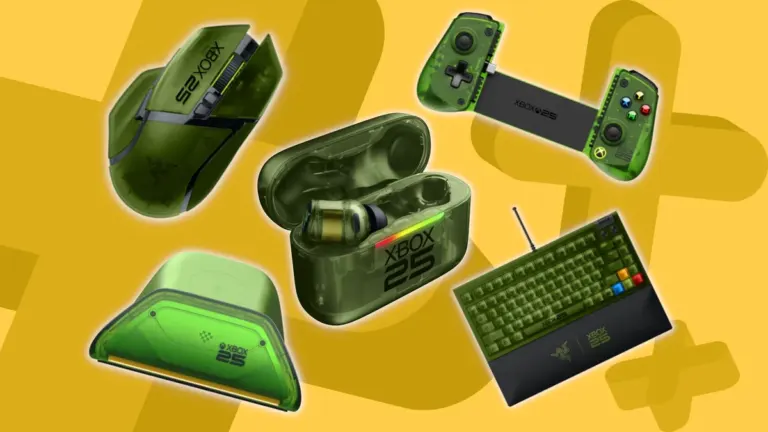 Xbox Wireless Controller X25 Special Edition and translucent green Xbox 25th Anniversary accessories