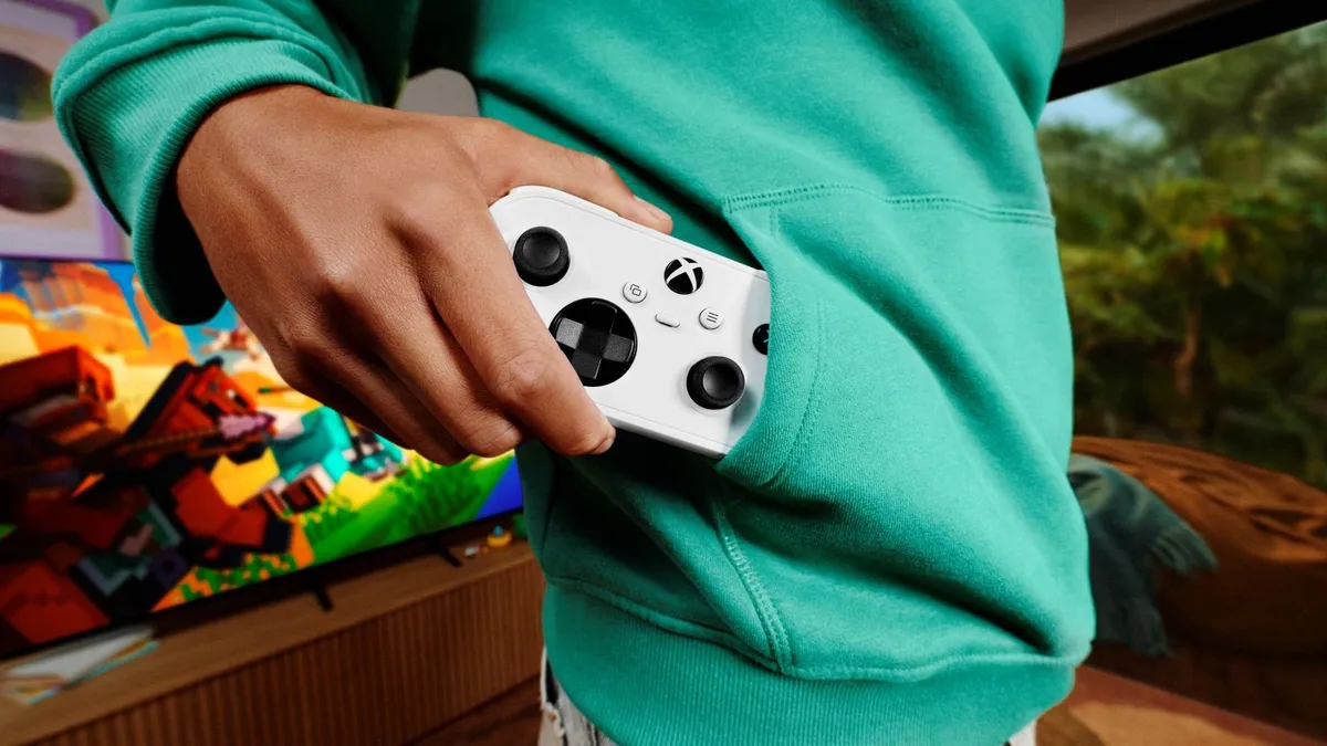 Official Xbox Nano Controller pocket-sized wireless gamepad with dual thumbsticks