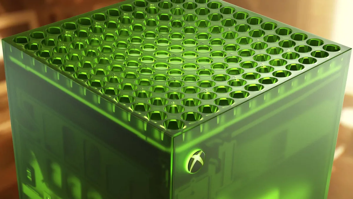 Xbox Series X25 Limited Edition console and X25 wireless controller in translucent green polymer