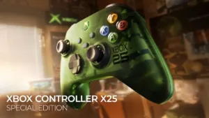 Xbox Wireless Controller X25 Special Edition in translucent OG Green celebrating 25 years of Xbox