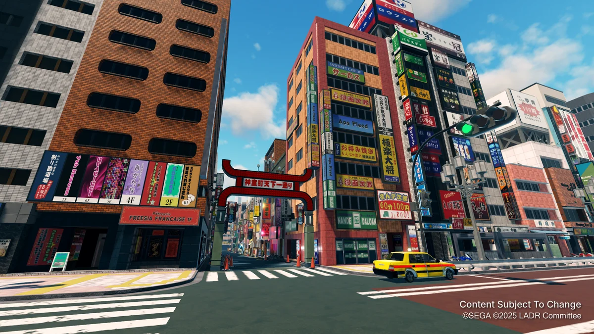 Tenkaichi Street red arch in Kamurocho rebuilt inside Yakuza Blocks: Like a Dragon on Roblox