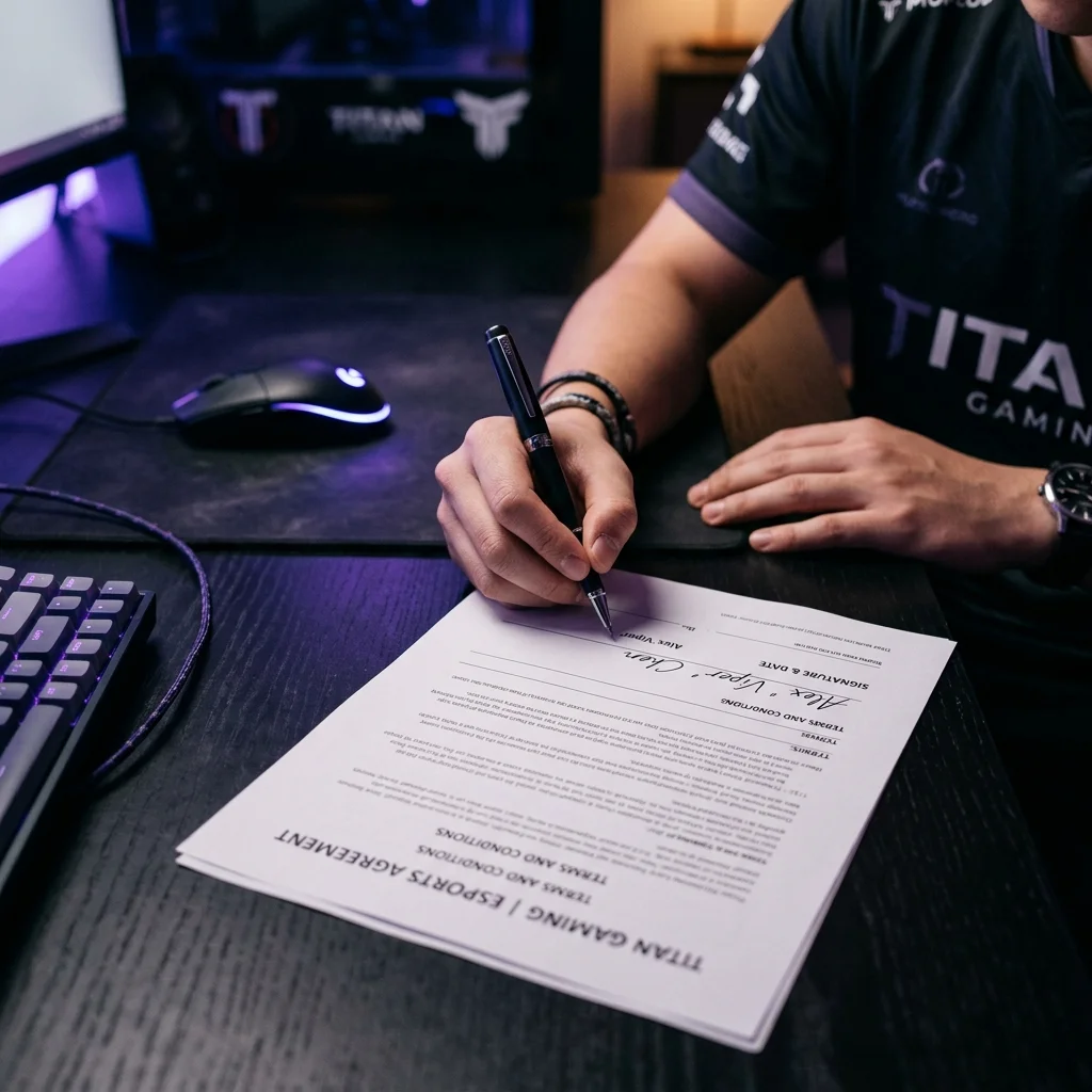 Signing a professional esports player contract